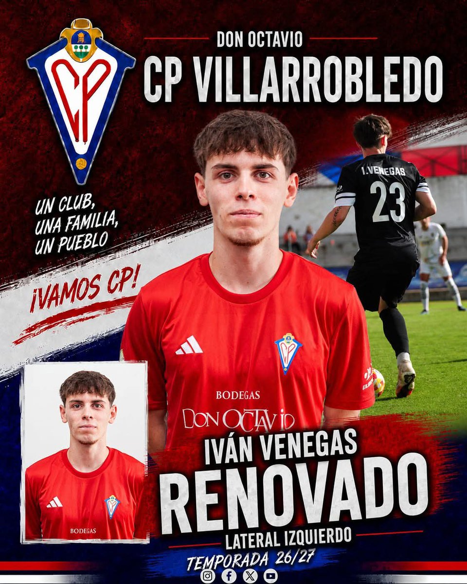CPVillarrobledo's tweet photo. destacando por su entrega, intensidad y crecimiento constante sobre el terreno de juego. Su capacidad para incorporarse al ataque, su solidez defensiva y su compromiso con el equipo le han convertido en una pieza importante dentro de nuestro proyecto. https://t.co/G8VPsiXl3H