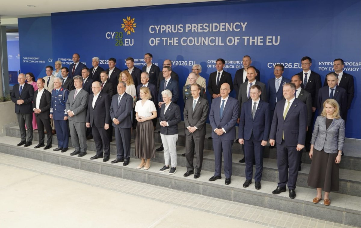 DefenceCyprus's tweet photo. Ο Υπουργός Άμυνας, Βασίλης Πάλμας, συμμετείχε στη συνάντηση του Άτυπου Συμβουλίου Εξωτερικών Υποθέσεων σε σύνθεση Υπουργών Άμυνας, η οποία πραγματοποιήθηκε στη Λευκωσία στις 08 Ιουνίου 2026.

Διαβάστε περισσότερα: 
📝 https://t.co/0GbDFXa8ta https://t.co/SKCSGuwI2C