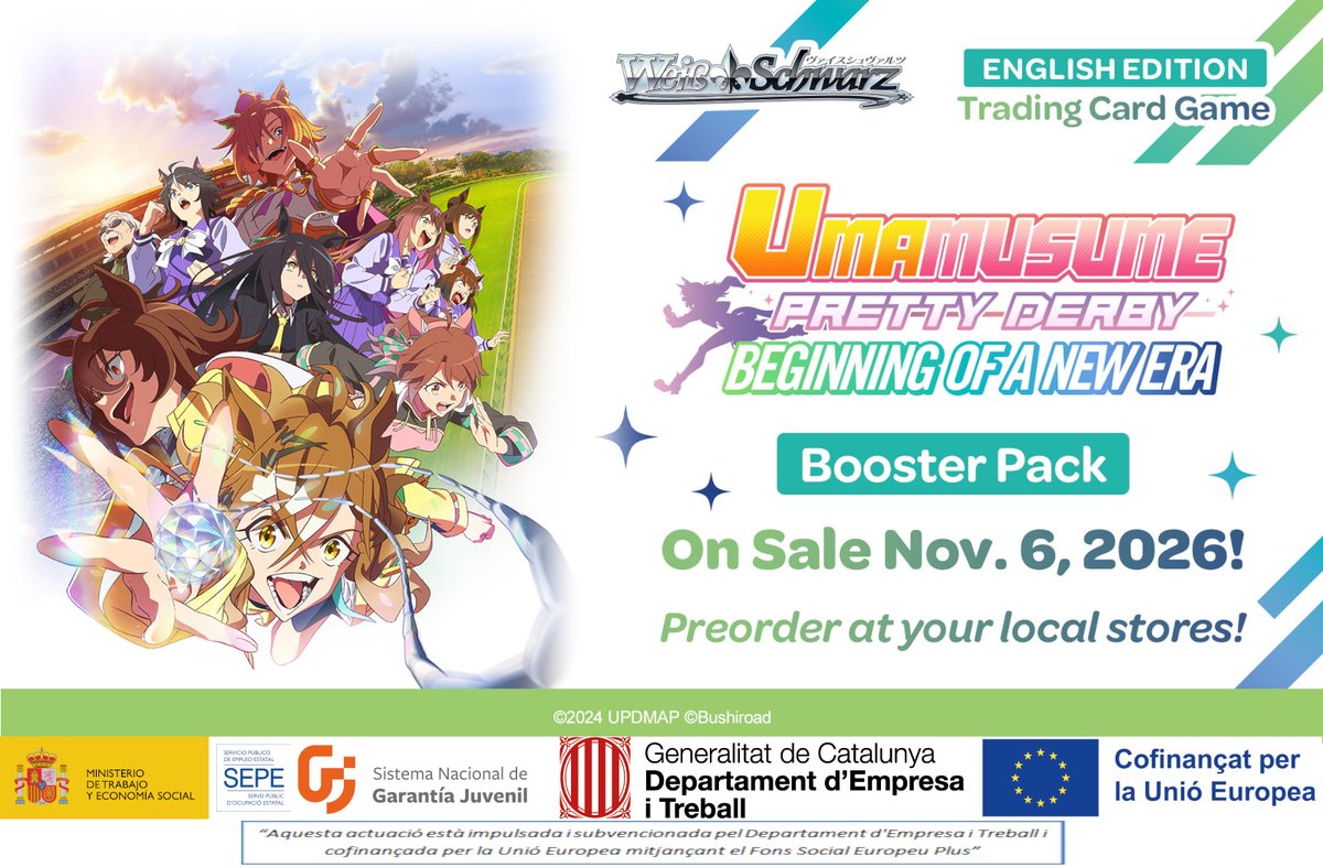 LmtCardboard's tweet photo. Disponible para reservar el set de la pelicula Umamusume Pretty Derby Beginning of a New Era. #WeissSchwarz #Umamusume
https://t.co/9psqnFx84Q https://t.co/MlublEWSeW