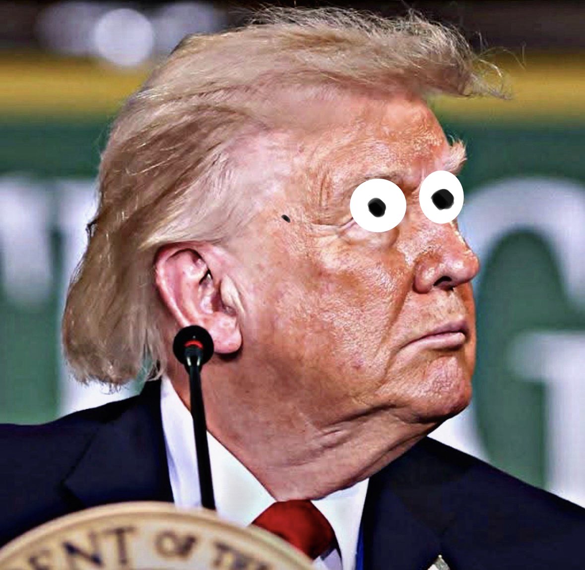 DMarsh30445904's tweet photo. My suggestion is to put googly eyes on every picture of tRump,  it’s easier to look at him that way. https://t.co/3gAdKVhE3R