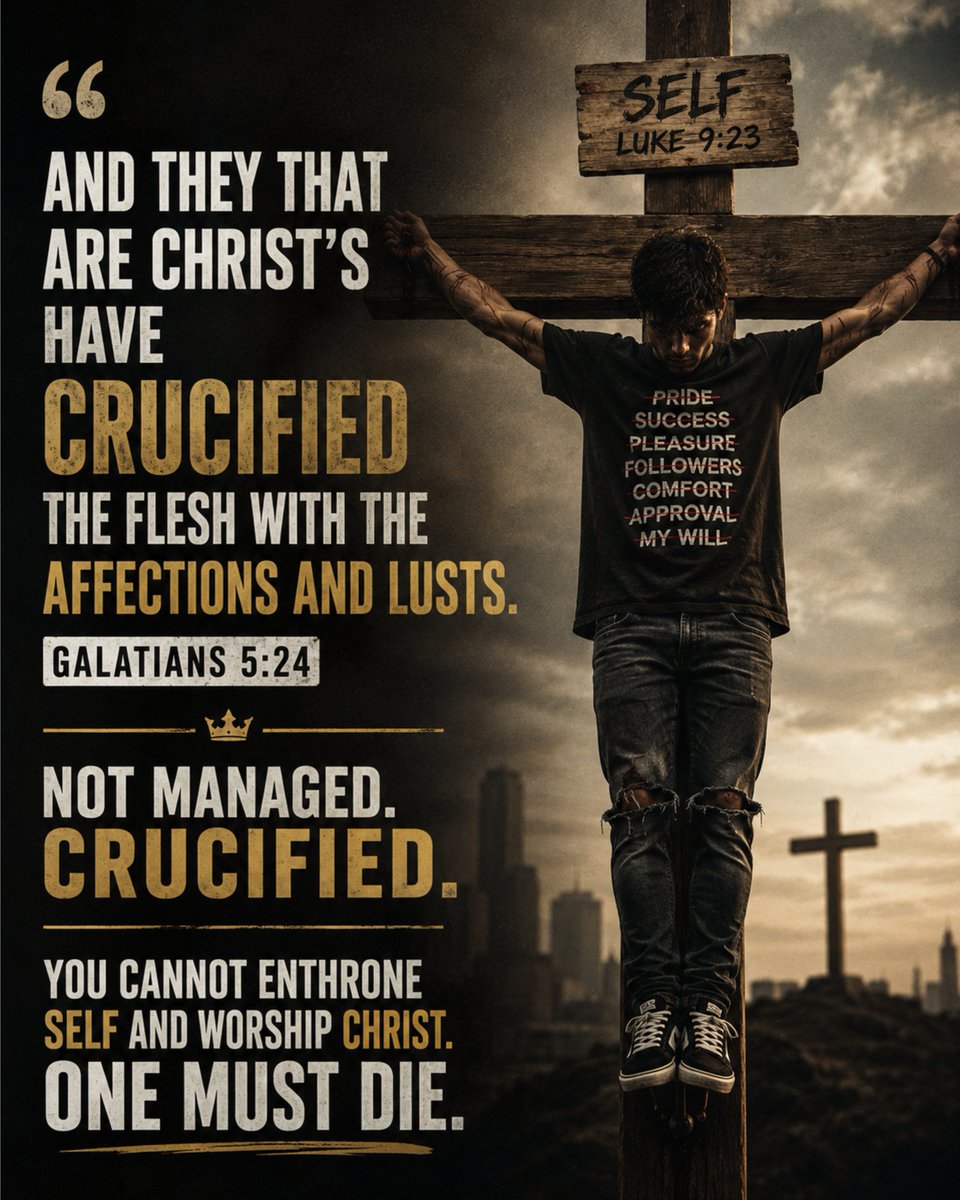 NarrowWaySoul's tweet photo. Self love is trending.
Self denial is Christian.

Christ calls for execution, not enhancement. https://t.co/7Ye7LMpLTC