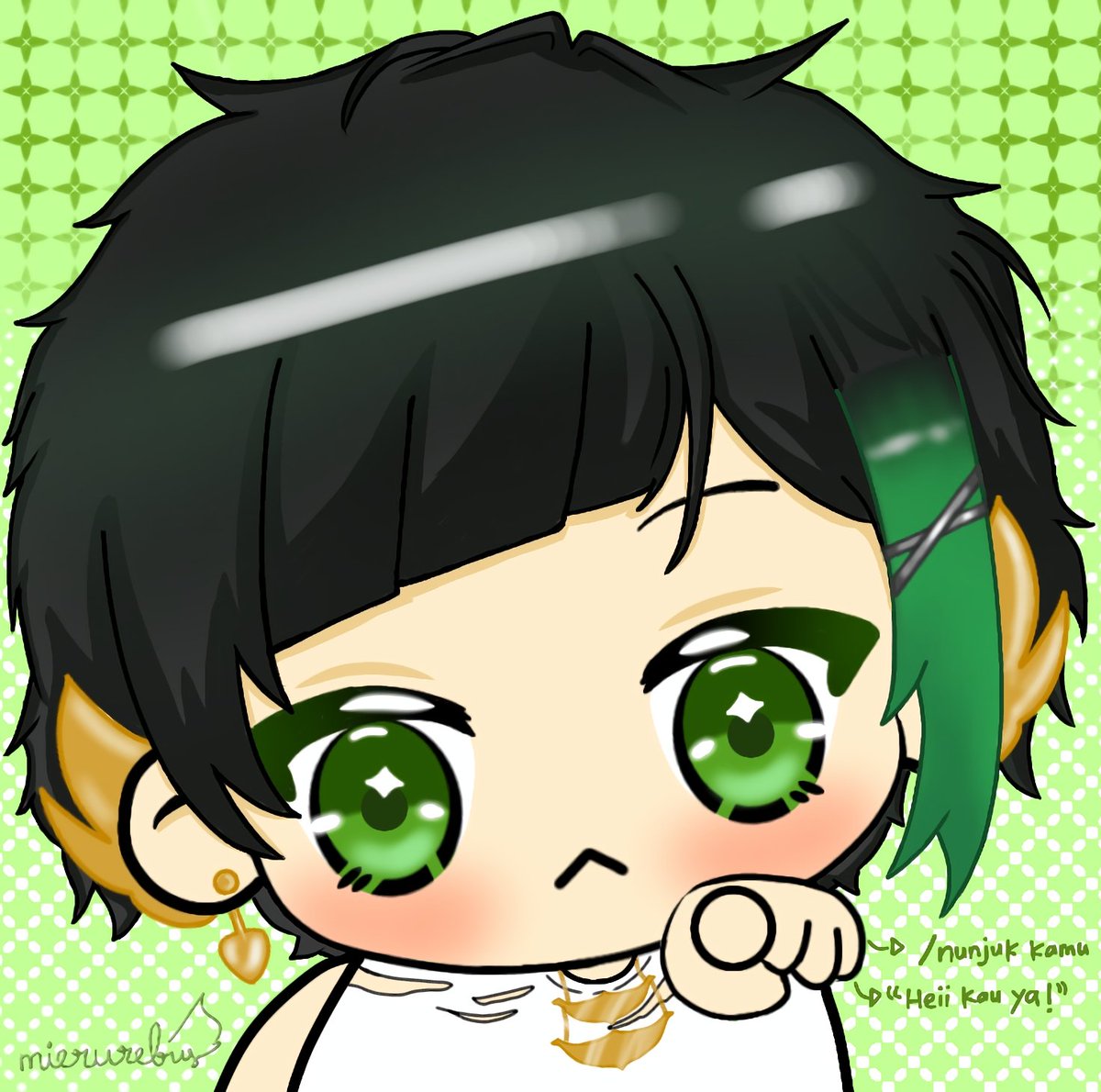 mierurebus's tweet photo. “Heii Kau Yaa!” —🎵💚

Dedek yuyo nunjuk kamu

#Yudiartsbun #MEVVARNAI #YudistiraYogendra https://t.co/8nYhrwZwcn