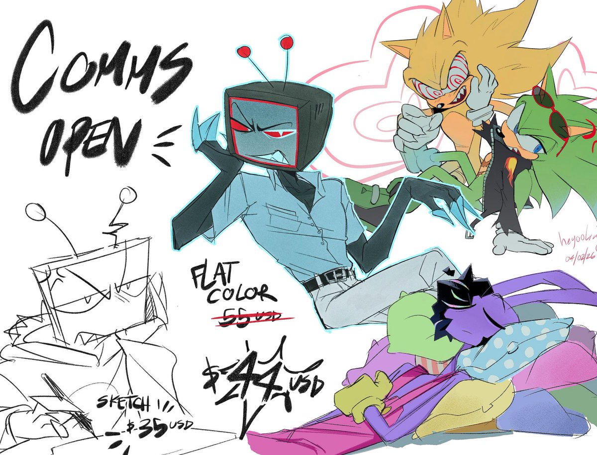 heyooLim's tweet photo. 𝗖𝗢𝗠𝗠𝗦 𝗢𝗣𝗘𝗡 ~ Flat color (𝟬/𝟯)

Another month, another round of commissions!! 
𝘐𝘧 𝘺𝘰𝘶 𝘩𝘢𝘷𝘦 𝘢𝘯𝘺 𝘲𝘶𝘦𝘴𝘵𝘪𝘰𝘯𝘴, 𝘴𝘦𝘯𝘥 𝘮𝘦 𝘢 𝘋𝘔 📬
🔗: https://t.co/QcXIXkNZ51 https://t.co/C53xkSttjk