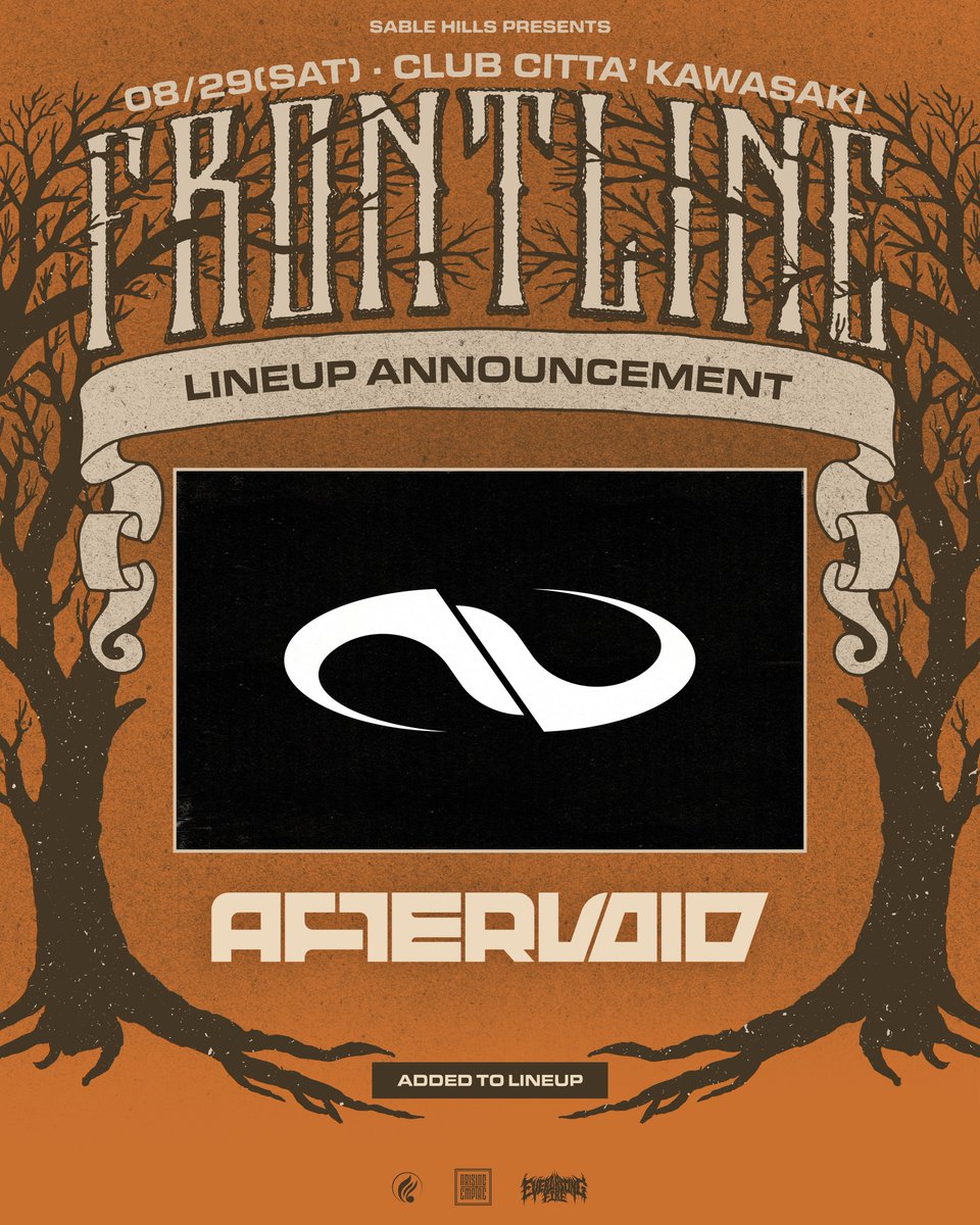 KenCrossfaith's tweet photo. AFTERVOID、FRONTLINE FESTIVALに出演決定しました！
呼んでくれたSable Hillsに感謝！
お手柔らかにとかは言いません、ブチかまします。

チケットはコチラから！
https://t.co/GnI6N4WWzy https://t.co/WNjLc5JDLt
