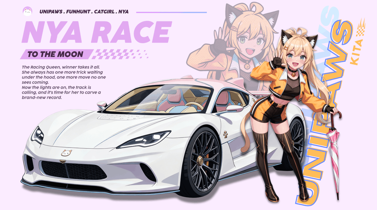 NyaOnEarth's tweet photo. Kita selfie time 🏁
paws on the wheel, eyes on the moon 🌙 https://t.co/d1xkecQxwT