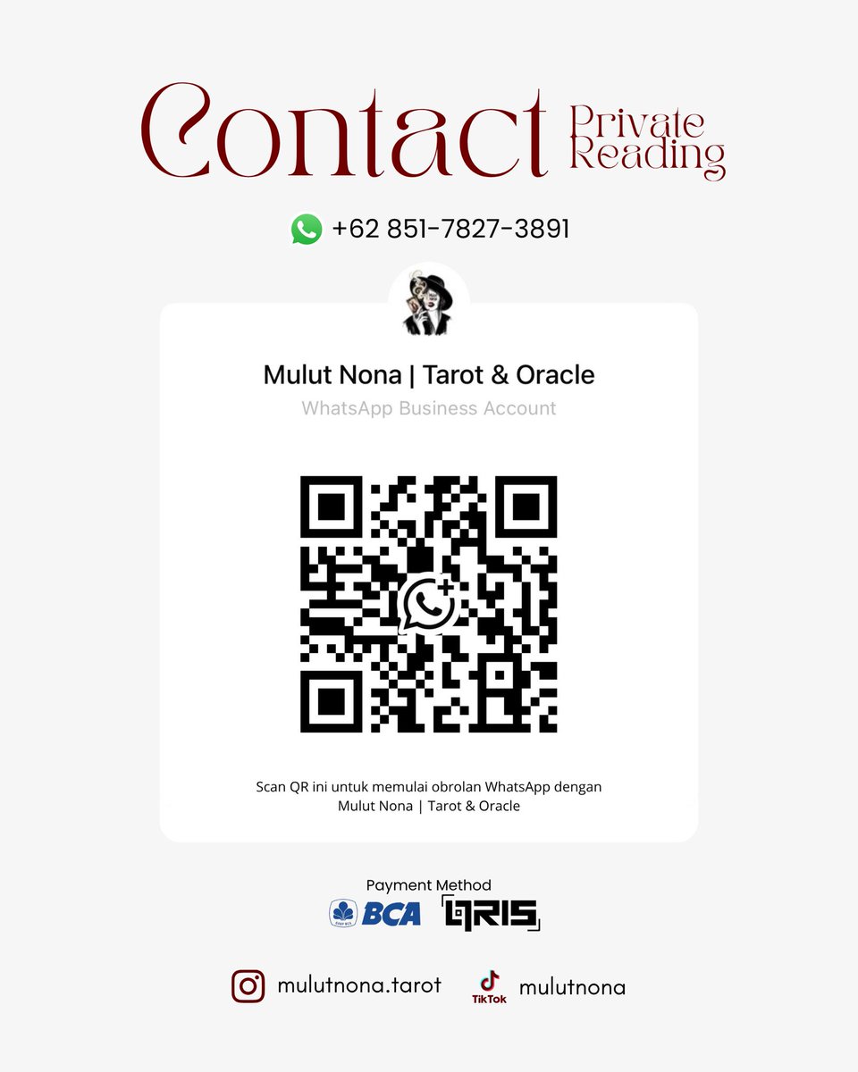mulutnona's tweet photo. Yuk tarot reading ✨
Lagi butuh insight atau sekadar ngobrol? Bisa tanpa cerita panjang, semua senyamannya kamu aja. Open 24 jam & diskon 5K untuk first reading!
#jasatarot #tarotreading #zonauang #zonajajan #zonabu https://t.co/JRcEfoPtNs