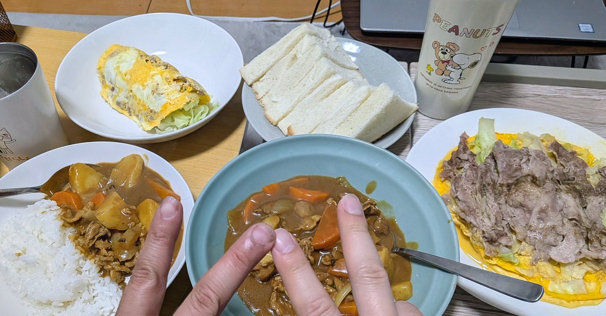 funkenpopcorn's tweet photo. カレーなど！ https://t.co/s9y5nwP7td