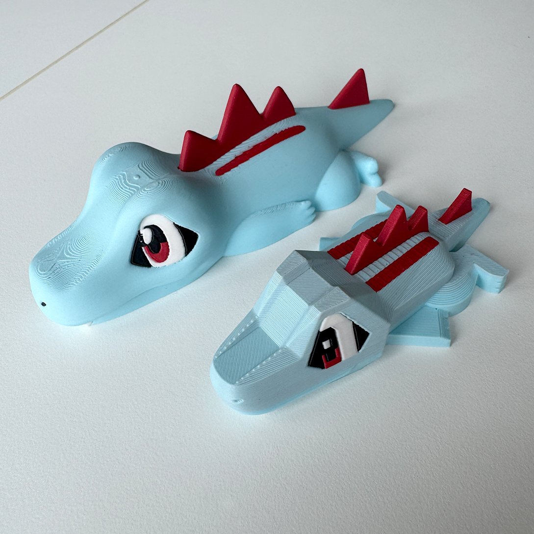 jaeysart's tweet photo. Trying out FDM print-friendly styles 🤓
#Totodile #3Dprinting https://t.co/elhCz634RC