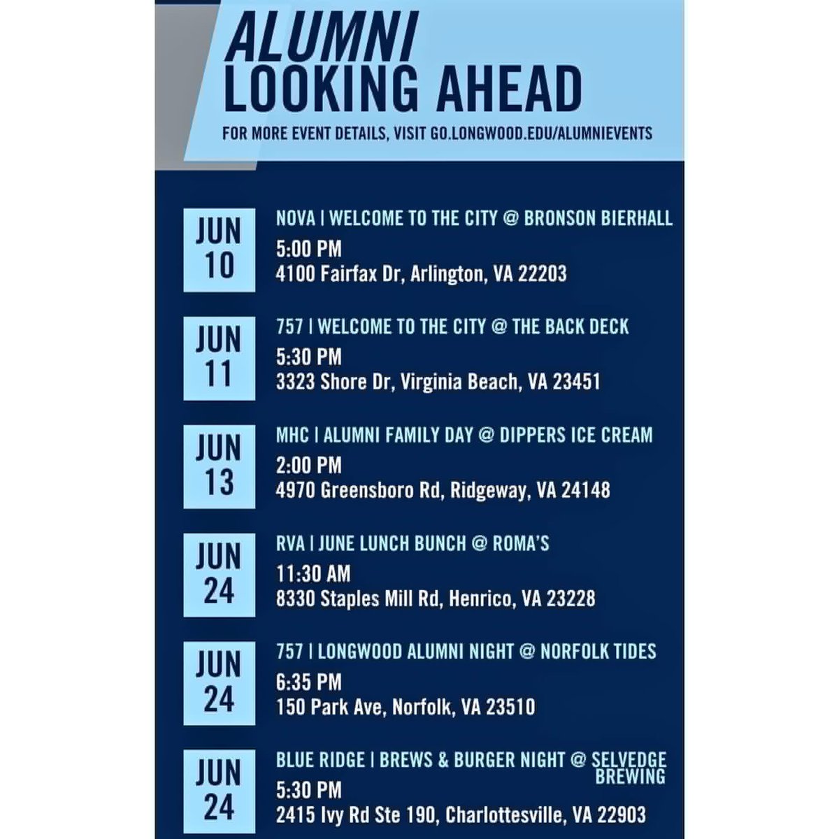 GinnyGills's tweet photo. Hey Lancers. 
Mark your calendars! 
💙🩶🤍💙🩶🤍💙
@longwoodu @LongwoodCGPS @LongwoodRll https://t.co/sAQxmzYf1o
