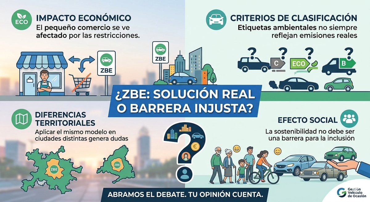 moisesrodrigo68's tweet photo. (ZBE) es la solución para mejorar la calidad del aire en nuestras ciudades?.
Impacto económico- pequeño comercio urbano, 
Etiquetas no reales. Ciudades con realidades ambientales muy distintas. Efecto social-barrera no inclusiva. Regulación ZBE-debate jurídico. Que piensas? https://t.co/CXIsQdyr9d