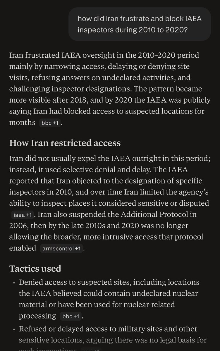 oconus_1's tweet photo. @parkes_204 @shrimplynibbles @EricLDaugh OK, I'll be more precise. Iran refused to allow anything but strictly controlled "inspections." Only the sites Iran allowed. Only certain areas w supervision. And no inspection of military sites allowed. 

Stop being stupid. https://t.co/HXFj2Cyptx