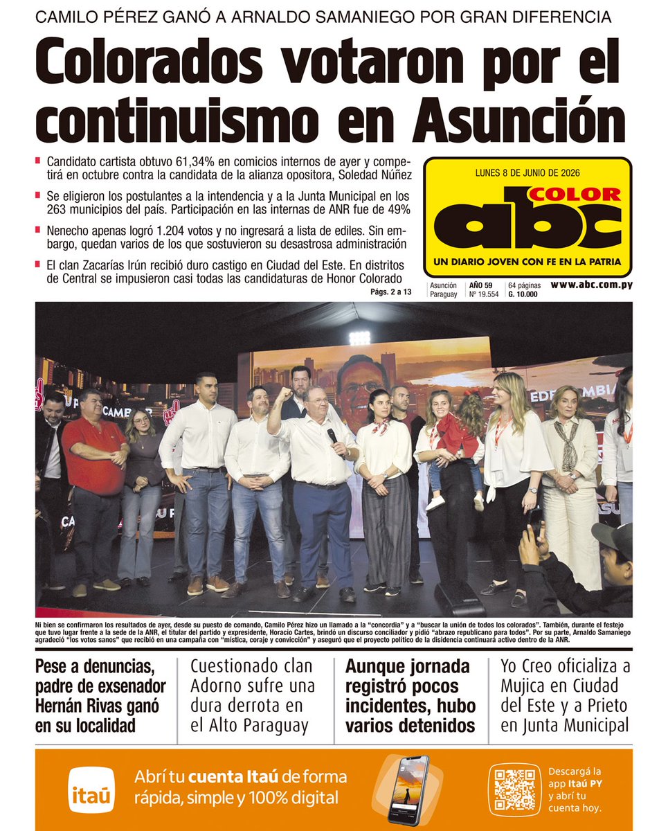 CVAMediosPY's tweet photo. Tapas! @ABCDigital @UltimaHoracom @LaNacionPy @DiarioExtraPy https://t.co/tBYZJLRJ2y