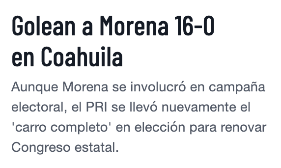 paezvarela's tweet photo. ¿A Morena?
El PRI golea al PAN, al PT, a Morena, a MC, a todos los partidos. Y golean, sobre todo, a los ciudadanos.
Que vergüenza, Reforma. https://t.co/jHdNSLQmTb