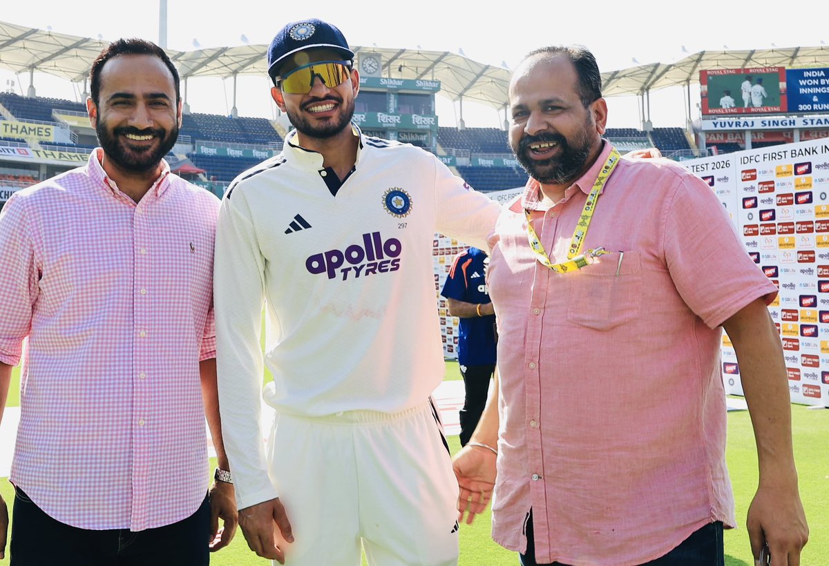 navgill82's tweet photo. Moments capture with Winning Captain and Team Shubman Gill, Mohd Siraj, KL Rahul, Manav Suthar, Gurnoor Brar
Memorable time during Historic Inaugural Test Match at New Chandigarh between India and Afghanistan
#India #Afghanistan #IndVsAfg #Test #PCAStadium #NewChandigarh https://t.co/JSGXjtE3K9