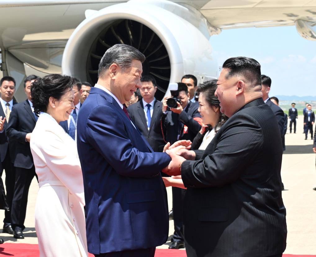 Osint613's tweet photo. Xi Jinping arrived in Pyongyang for his first North Korea visit since 2019. https://t.co/SUIpIFEiDo