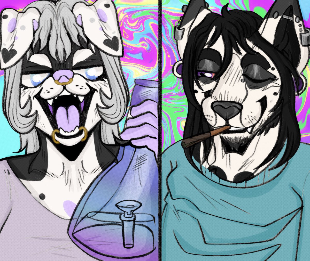 Mephistofleas's tweet photo. 💜💨
owed c()mmissi()n
- - - - 
finally getting back into the swing of things…! i’m still super sick.

between having a flare up, getting sick, my cycle, &amp; moving again for the THIRD time in a month… i’m dead. 

ty to those who have been patient ♡ it means a lot. https://t.co/SVsVo9XEQL