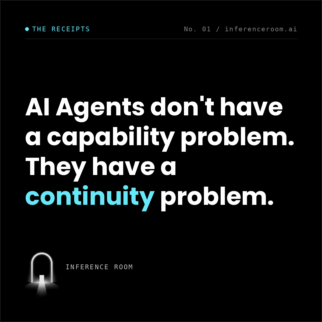 InferenceRoom's tweet photo. AI Agents have an amnesia problem nobody wants to talk about, because the fix is boring and the demos are exciting. https://t.co/Us3xyfwpK2