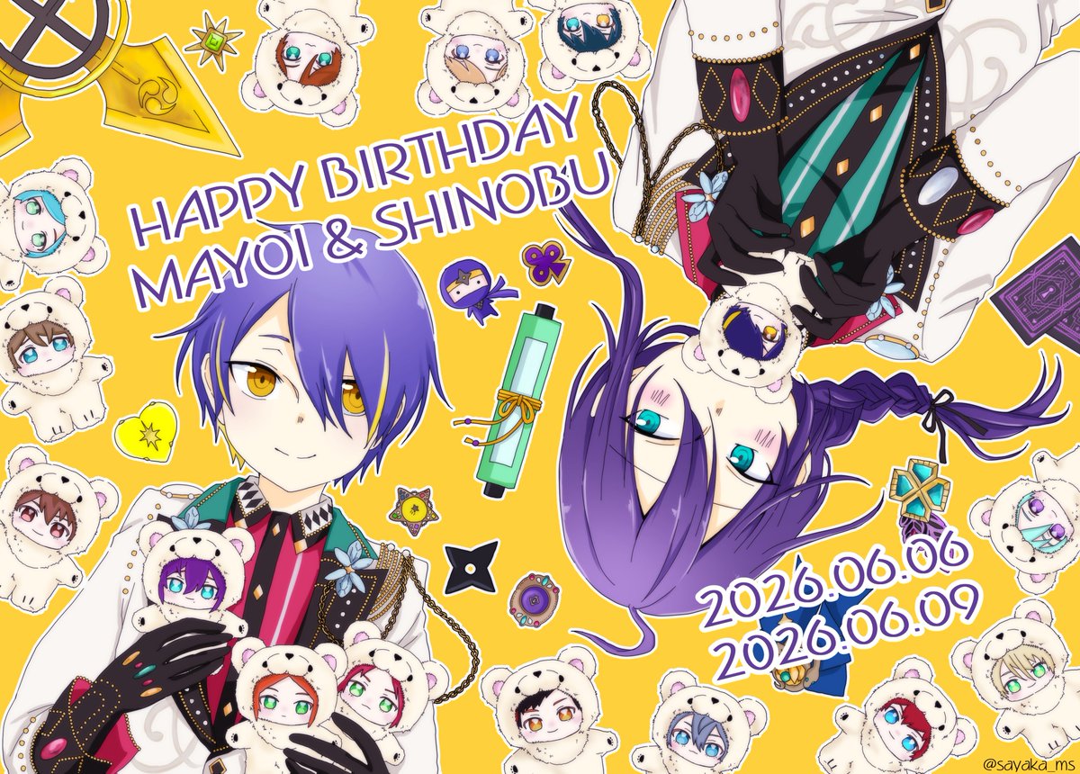 sayaka_ms's tweet photo. 💜HAPPY BIRTHDAY💛

#礼瀬マヨイ誕生祭2026
#仙石忍誕生祭2026 https://t.co/qy4ZfPkkRN