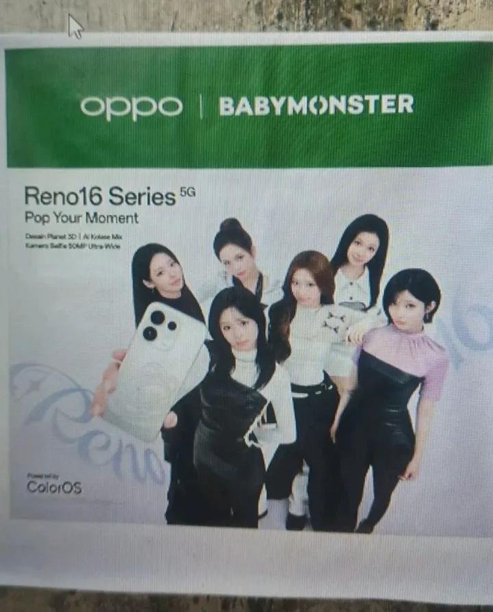 coupseelatte's tweet photo. Oppo x BABYMONSTER ? 👀 https://t.co/sfj2KzUvV8