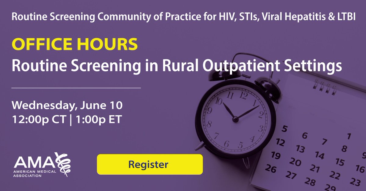 SAEMonline's tweet photo. Rural clinicians face unique challenges but are uniquely positioned to make a meaningful impact on patient health. Hear from an expert panel at this Wednesday's @AmerMedicalAssn Community of Practice and get your questions answered!

Register now: https://t.co/bDWq1YBChm https://t.co/iCmYfkRX0L