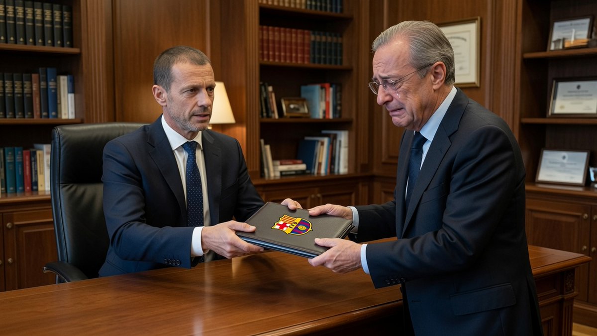 _Futbolero_'s tweet photo. El Real Madrid ha preparado un dossier en el que solicita a la UEFA que le retire títulos al Barça. 🤣 https://t.co/5BTwJkRyhY