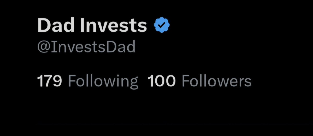 InvestsDad's tweet photo. My first 100 followers!🎉🎉🎉

Thank you all so much for following along!🙌

If i haven't followed you back, comment below and I will!

Anyone looking to connect and we don't follow each other, do the same!👊 https://t.co/iipLZ6sOHJ