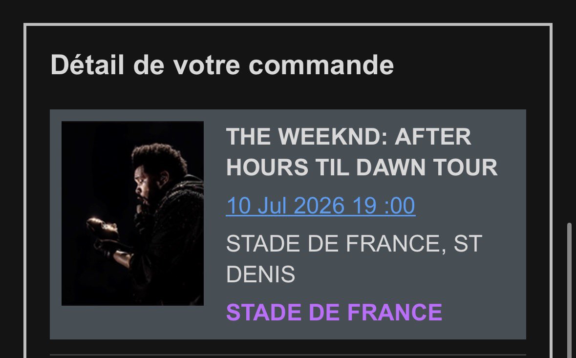 EnigmAxel_'s tweet photo. Hello je revends toujours ma place en fosse pour The Weeknd le 10 juillet à Paris 
152€ initialement mais je peux descendre un peu le prix dans la limite du raisonnable ofc
rt svp 🫶🏻 https://t.co/ZW3Yp4g6kX