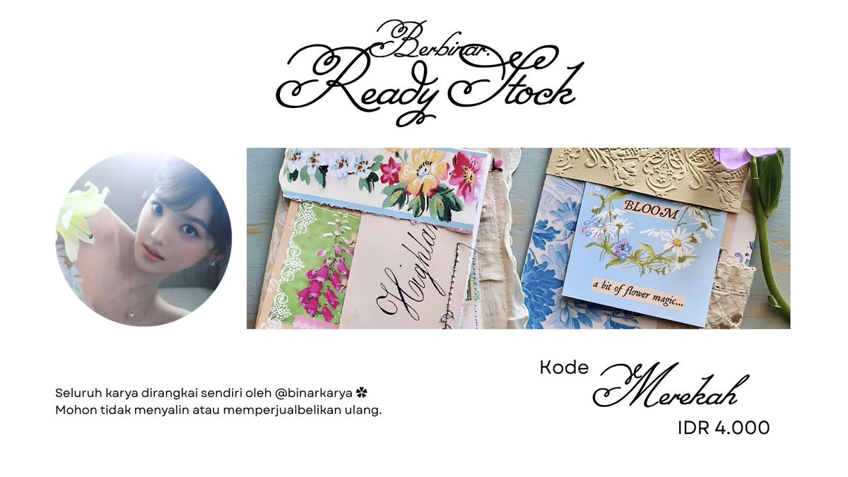 binarkarya's tweet photo. Tolong bantu repost postingan ini ya, terima kasih! ♡

Hai semua, Binar punya layout ready stock scenery (MEREKAH) ZHANG RUONAN 🌷 yuk dijemput, harganya tersedia di preview ya.

Jika berminat, bisa langsung DM lalu mention aku ♡ #bealanja https://t.co/JFWAqwzq5l
