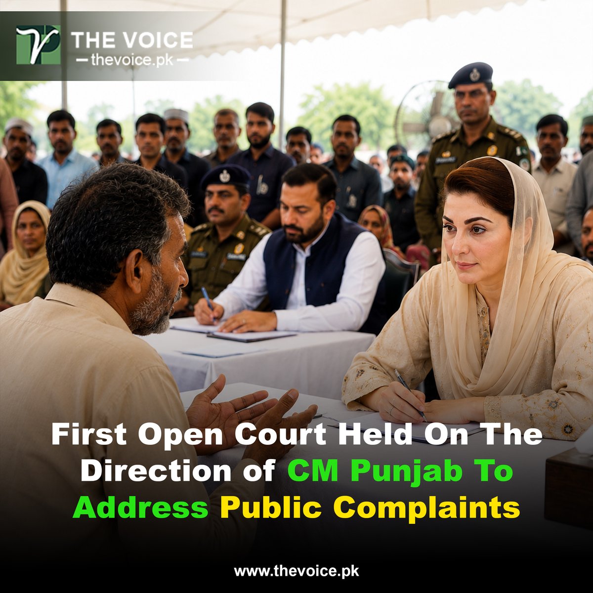 thevoicepak's tweet photo. Punjab's Open Court lets citizens speak directly to officials no delays, no middlemen! #Punjab #OpenCourt #MaryamNawaz #Pakistan
https://t.co/HYx6z8v8SC https://t.co/DYgGg19zPQ