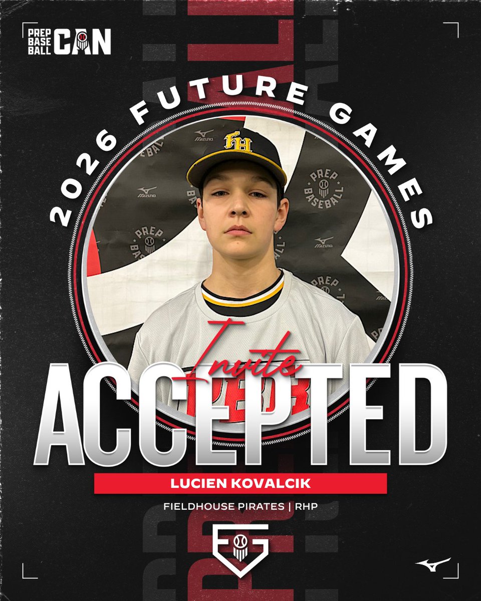 PrepBaseballON's tweet photo. 🇨🇦 𝟐𝟎𝟐𝟔 𝐅𝐮𝐭𝐮𝐫𝐞 𝐆𝐚𝐦𝐞𝐬: 𝐈𝐧𝐯𝐢𝐭𝐞 𝐀𝐜𝐜𝐞𝐩𝐭𝐞𝐝 💫

'28 RHP Lucien Kovalcik (@FHPirates) has accepted his invite to represent Canada at the most heavily recruited uncommitted event in the country... The Prep Baseball Future Games.

𝙆𝙤𝙫𝙖𝙡𝙘𝙞𝙠'𝙨 𝙋𝙧𝙤𝙛𝙞𝙡𝙚 ➡️ https://t.co/2IkKLGkE0l

#PBFG26 | @Lucien_Kovalcik