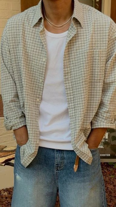 ClassyGntleman's tweet photo. The all powerful white tank layer!! While I do like a button up sans tank, there’s something very masculine / sexy about this look. A little rockstar grunge, if that’s your vibe. Big fan. https://t.co/m46kiSMJAh
