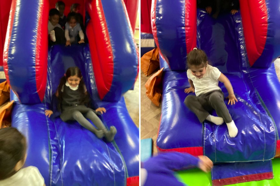 OAClarksfield's tweet photo. ...The children had a really fun time and as enjoying the bouncy castle they also developed their gross motor skills as jumping, bouncing, rolling, crawling and sliding on the bouncy castle. https://t.co/pd0LlqLVyh