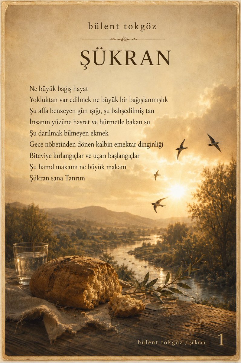 TokgozBulentt's tweet photo. Şükran hissi hem çok leziz hem de bizi firavunlaşmaktan alıkoyacak büyük bir lütuf.
Mevla şükrandan da şiirden de cüda kılmasın https://t.co/0fOZBvEeya