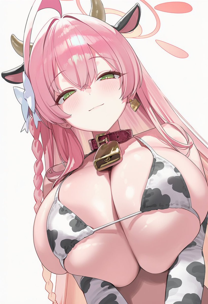 sarah_ai_illu's tweet photo. 牛柄なハナコ                                                                                                                                                                                                                                                                            SFW