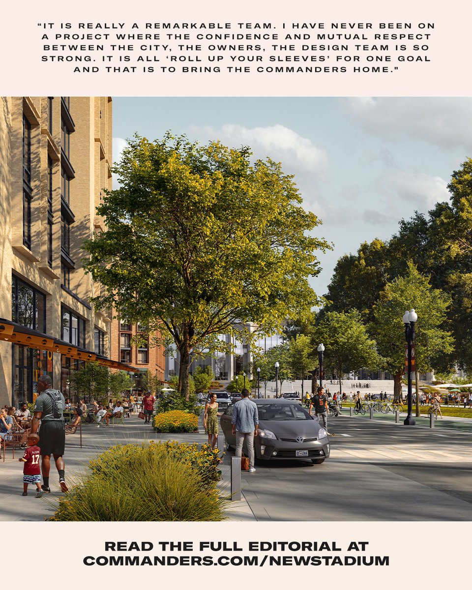 Commanders's tweet photo. An inside look at how urban design firm Perkins Eastman is thinking about the mixed-use development master plan at the RFK site ⤵️