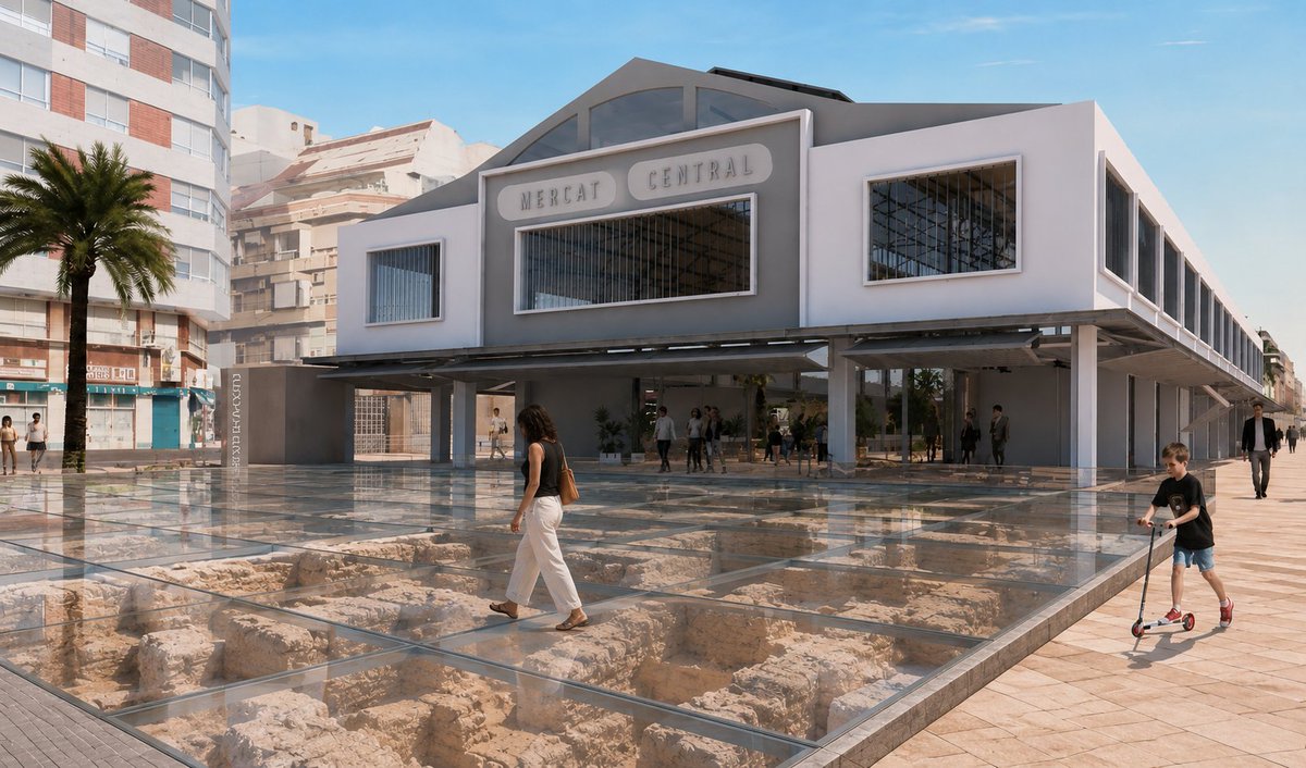 Contigo_Elche's tweet photo. 🤗 Nuestra propuesta para los restos arqueológicos del Mercado Central. ☝️ Un suelo transparente y pisable de metacrilato que se integre en el suelo urbano y sea 🏮iluminado por las noches. @sanjoselx @PabloRuzV https://t.co/FFehwwWJay