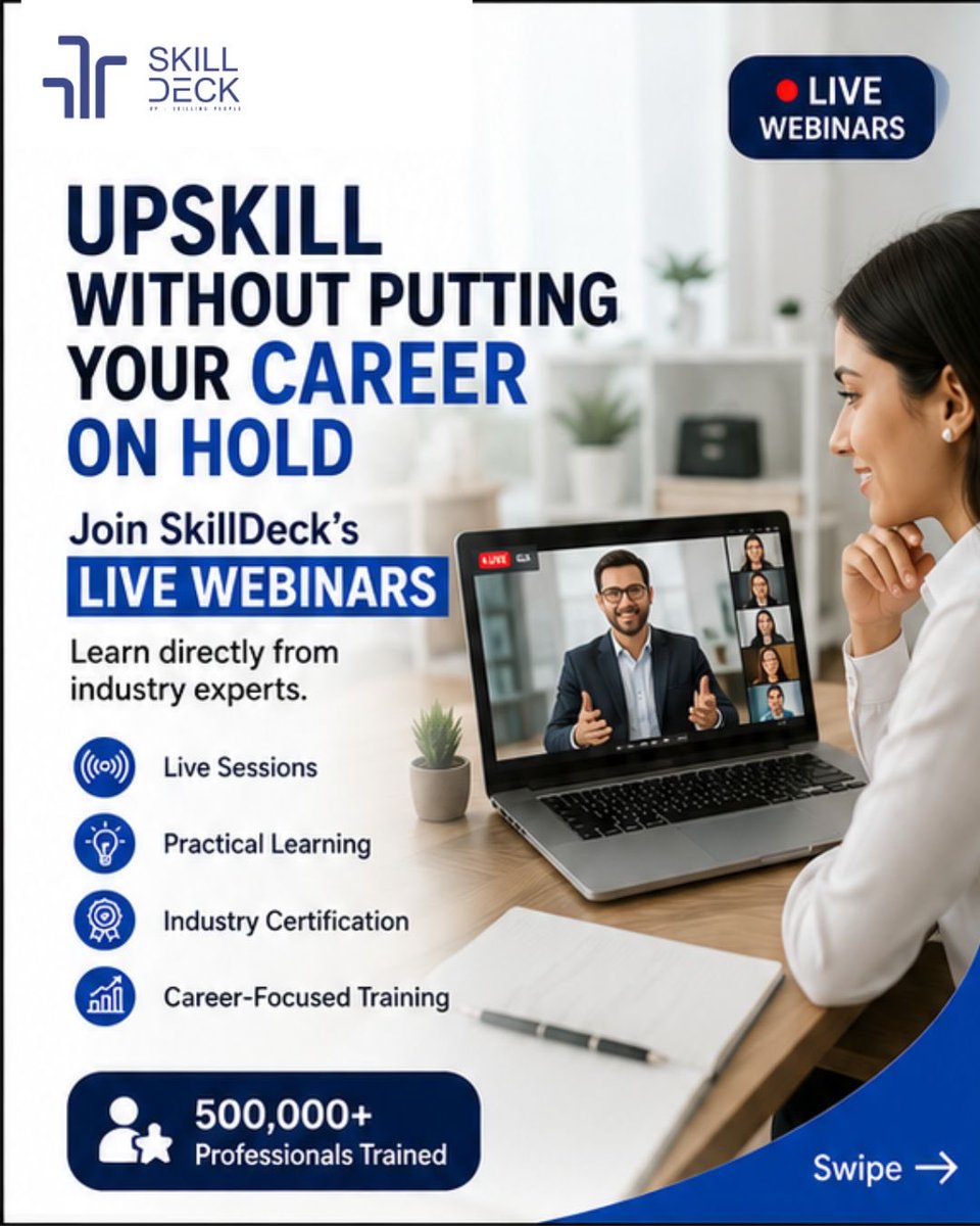 deck_skill's tweet photo. 🚀 Your next career breakthrough could be one webinar away.

The workplace is changing fast.Join today!
https://t.co/jeuqFLfVr8 https://t.co/24NODPNGwY