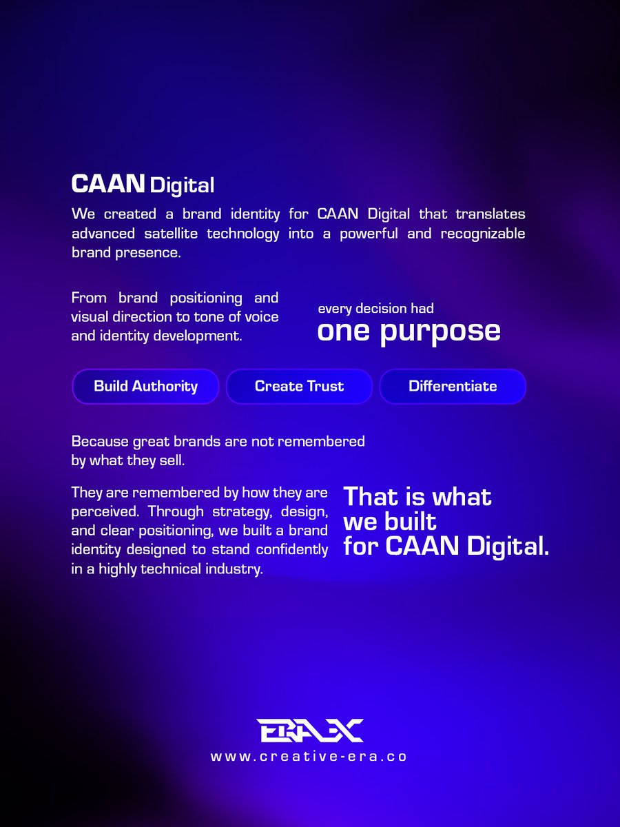 HandsCreat49087's tweet photo. We developed the brand identity for CAAN Digital to reflect the precision, reliability, and innovation behind advanced satellite communication solutions.
A brand built to go beyond limits 💫 https://t.co/9bwtS0WECZ