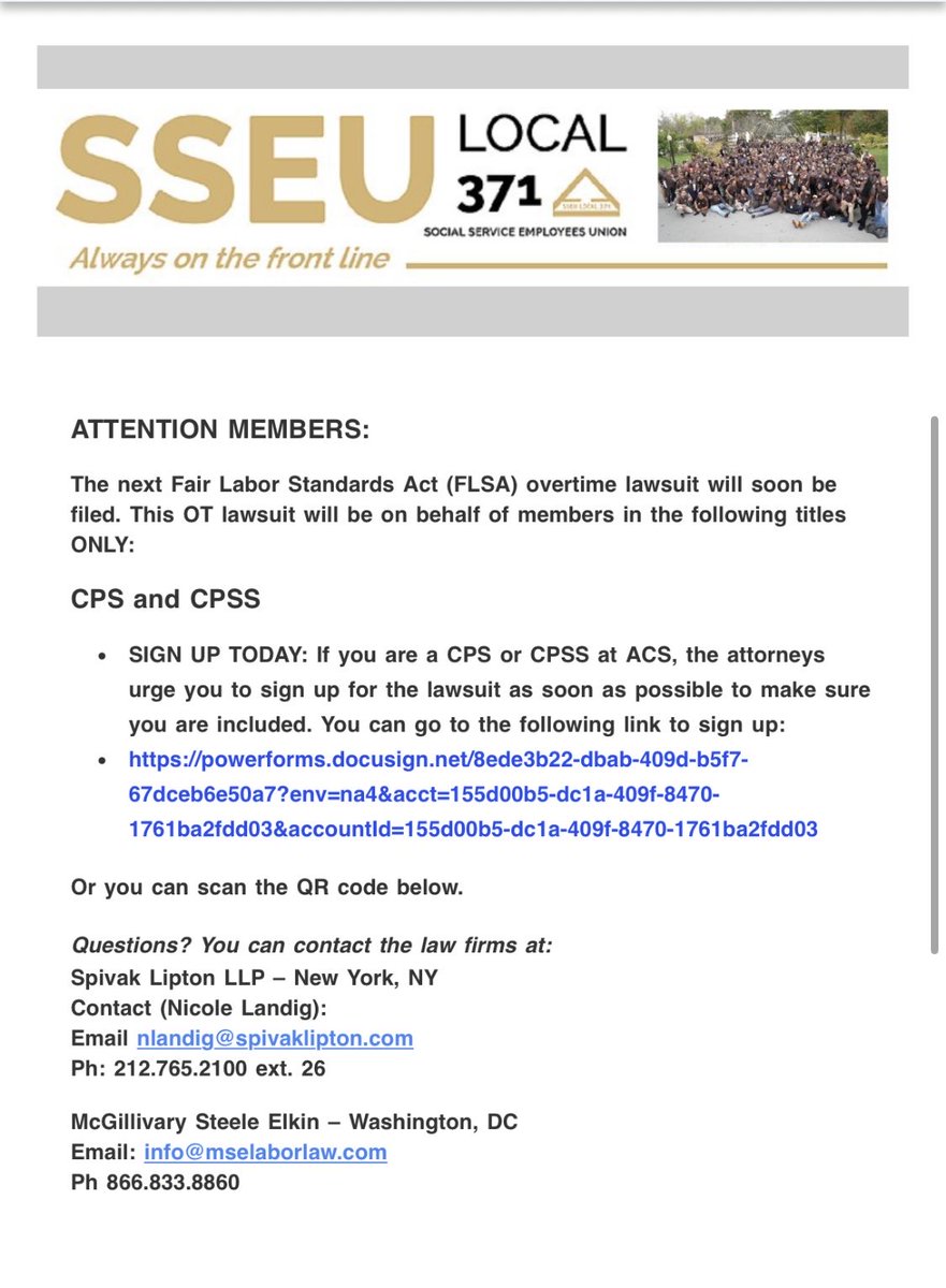 MightyUnion's tweet photo. ‼️ATTENTION MEMBERS‼️

New Overtime Lawsuit has Just Been Announced!

This applies only to members who are either CPS or CPSS at ACS!

Please click the link below to sign up:

https://t.co/zUklQa5TAz https://t.co/cjqtP9itfF