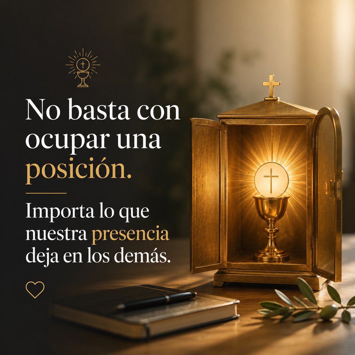 nancyaraly's tweet photo. Ayer me llevé una frase de la Eucaristía: “ser sagrarios ambulantes”.

También al liderar llevamos algo a cada lugar: calma o temor, claridad o confusión, confianza o desgaste.

No basta con ocupar una posición. Importa lo que nuestra presencia deja en los demás.

¿Qué llevas tú? https://t.co/vWjRAmHsp8