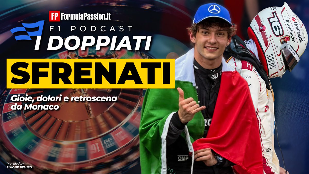 FormulaPassion's tweet photo. Non perdete il nuovo episodio del nostro podcast LIVE questa sera dalle 21:30 per l'analisi del #MonacoGP con tutti i suoi retroscena!

@PelusoF1, @Fred__18, @gianlucalva e @Salvuss vi aspettano per commentare insieme a voi quanto successo a Monte Carlo con telemetrie, spirito critico e un tocco di humor.

🔵 Preparate le bandiere blu: i Doppiati stanno arrivando!

(Link nel primo commento)

#F1