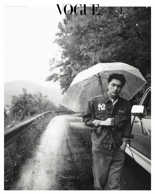 moonandenhypen's tweet photo. JAY shared on Weverse that during the shoot with Vogue and Ralph Lauren, it suddenly started raining, but the staff made sure that everything turned out well and took great care of him throughout the long shoot, so it ended successfully and satisfactorily. 

He said, "I'm a man who grew up with the rain in Seattle afterall." "Rain suits me well"