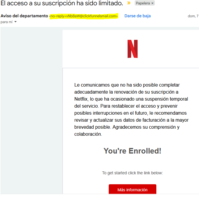 HomtyRock's tweet photo. Ojo allí usuarios de Netflix, correo fraudulento https://t.co/aAloZinrCN