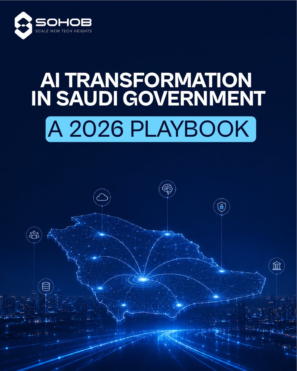 SohobKSA's tweet photo. Saudi Arabia isn't just preparing for an AI future, it's building it! 🇸🇦🚀

In 2026, the real challenge isn't accessing tools, it’s internal readiness. 🛑

Our playbook breaks down the 5 pillars to fix data silos &amp; ensure SDAIA compliance.

🔗 Read: https://t.co/CVnzoyvif8 https://t.co/ywJmumeffp