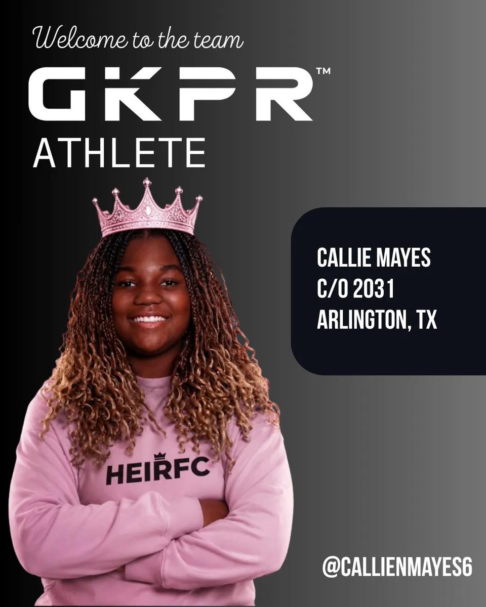 CallieMayes06's tweet photo. Beyond grateful and excited for this opportunity! 💙⚽️
Thank you to GKPR Athlete for welcoming me to the team and believing in my journey. I’m honored to be part of a group that empowers young athletes to chase their goals both on and off the field. #soccergirls #goalkeeper https://t.co/HcCEpsyexV