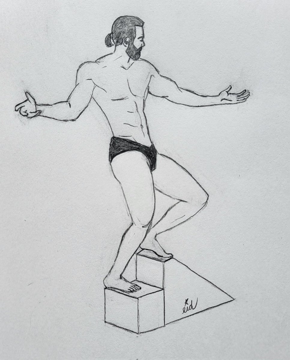 Eiderad's tweet photo. Took a break for a few days. My fingie tips were numb. First drawing back is 'Some Dude' I found on the internet. The page for the image doesn't seem to exist anymore, so thanks to whoever this was. https://t.co/xnQp3raUw9