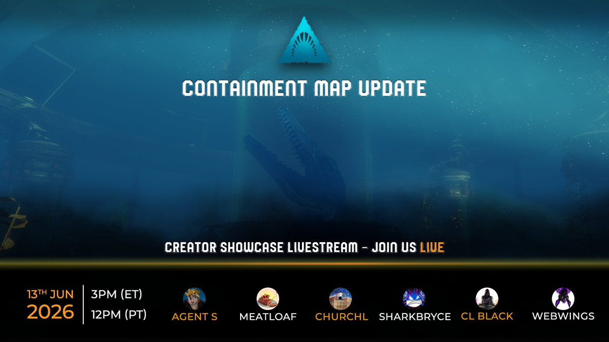 ammoboxstudios's tweet photo. New map. New hunting grounds. Seasoned players.  

A stream collab for Containment is coming on Sunday, 14 June, 2026 3:00 AM 

#Depth https://t.co/gYI8YB2ALL