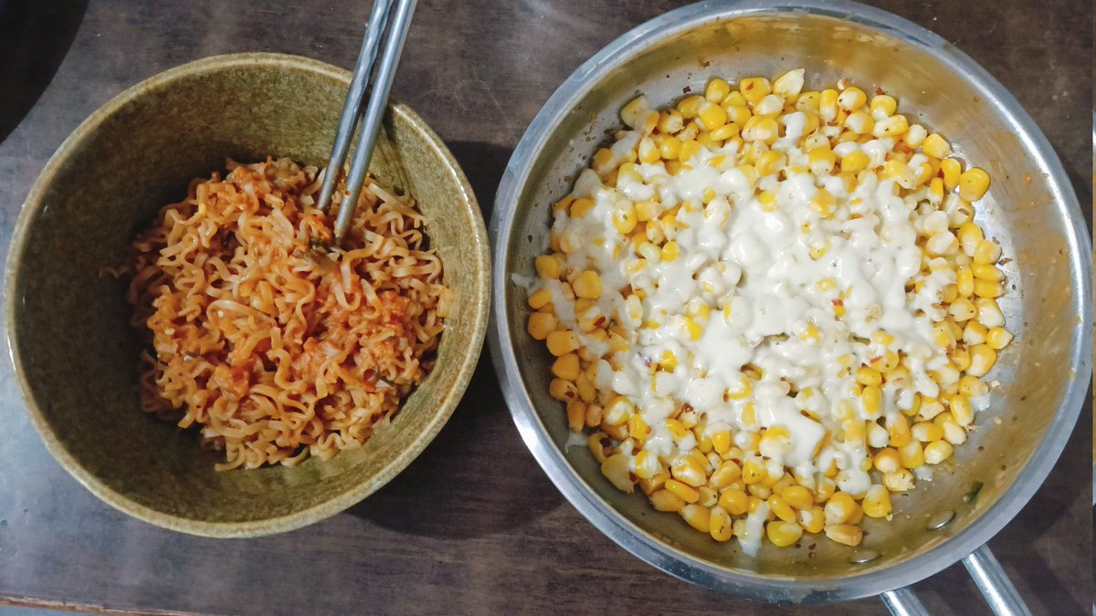 sprachi7's tweet photo. Satisfying my ramen and cheese corn cravings on periods https://t.co/Ab2GP3sJ5X