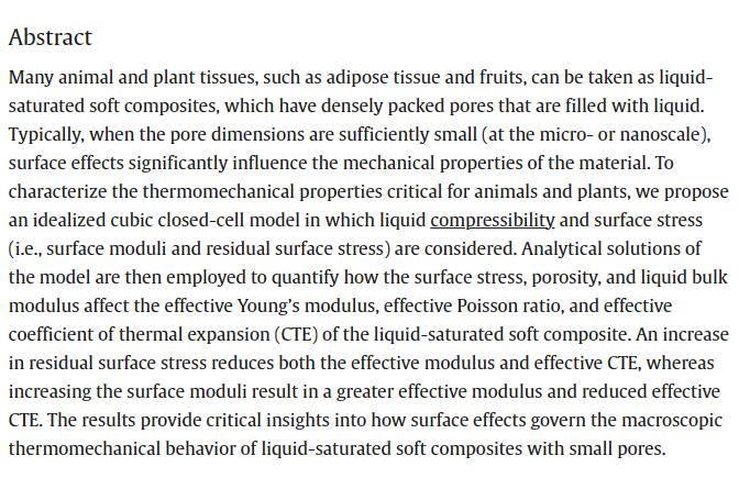 TheorAppMechLet's tweet photo. Thermomechanical cubic closed-cell model of liquid-saturated soft composites with surface effects
Read the article in Theoretical and Applied Mechanics Letters:https://t.co/jE1LjZ1k4I https://t.co/oHzbH0SDKB
