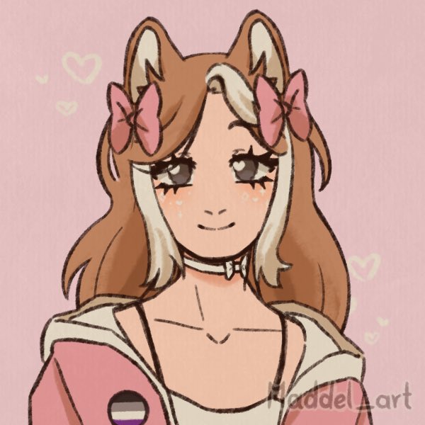 TsumugiMaruo's tweet photo. IRL vs VTUBER

Most of my vtuber's physical traits were based around my own 🎀
The highlights are based on a bleach blonde streak I've had since birth - think the highlight Princess Anna has in frozen - that's what I have pretty much. https://t.co/Es9tAs0ZRi